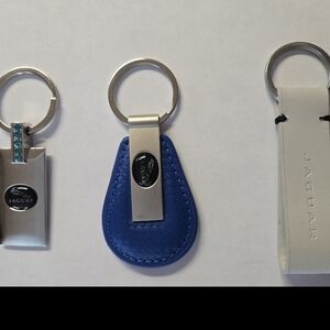 Blue Leather Key Fob - Men Accessories